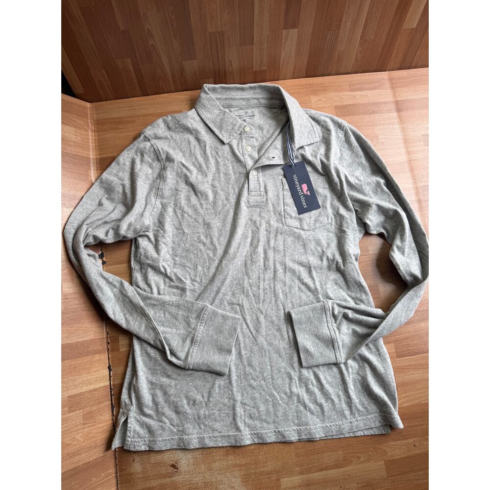 Vineyard Vines Boys LS Clean Jersey Polo size XL BLUE NWT